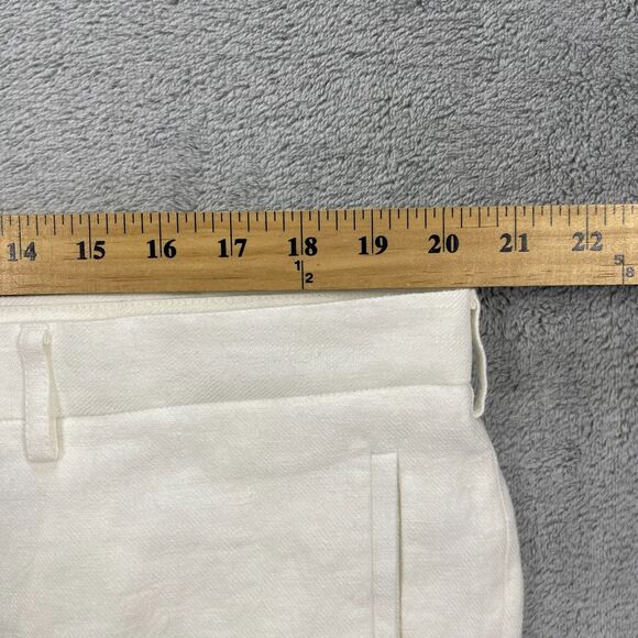 Sene Studio FlexTech Dress Pants Mens 40x33 White Linen - Picture 8 of 12